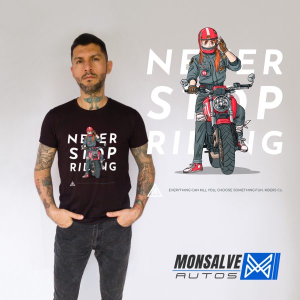 Camiseta Motero/ Never stop